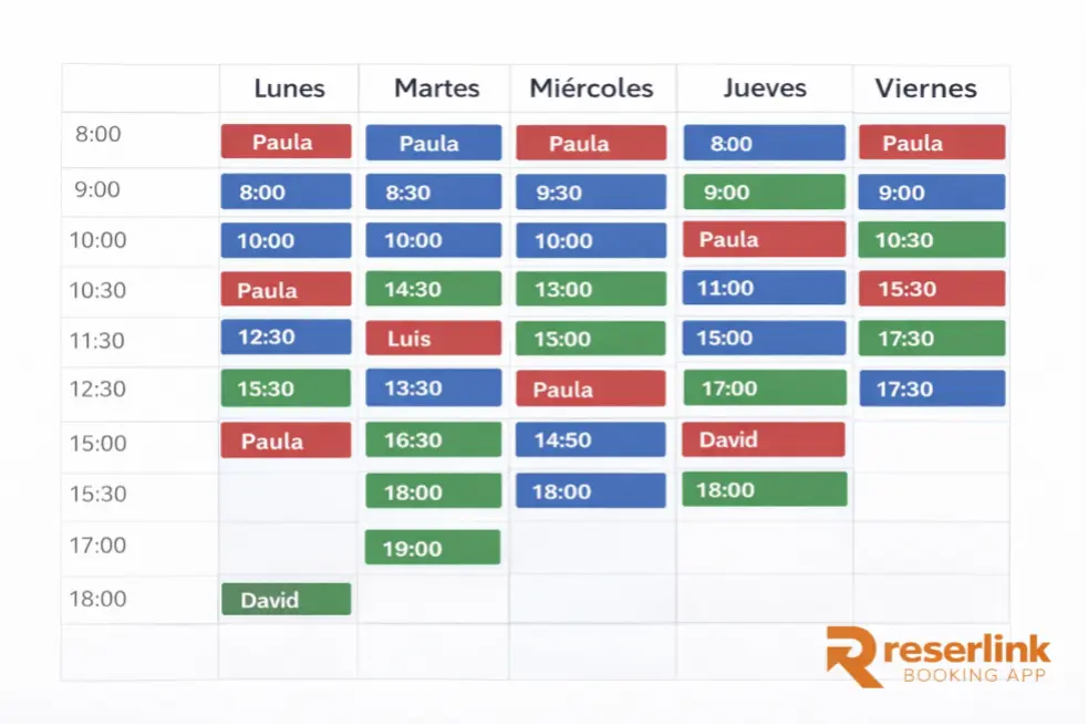 Organización de agenda en clínica de fisioterapia